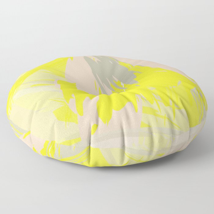 Lovely Summer - Abstract - Coral, Yellow, Sand Floor Pillow