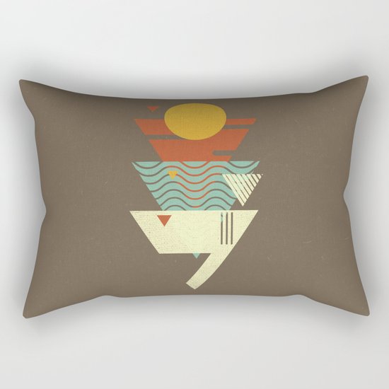 Sun. Sea. Sand. Shark. Rectangular Pillow