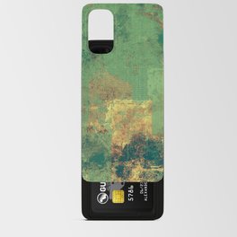 Grunge background with vintage style graphic elements, retro feeling composition and different color patterns: yellow (beige); brown; green; cyan Android Card Case