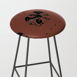 Seamless ethnic pattern with fantastic winged sphinxes. Ancient Greek vase painting motif.  Bar Stool