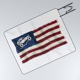 American Off Road 4x4 Overland Flag Picnic Blanket