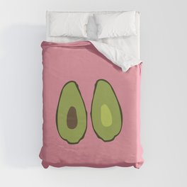 Avo - Minimalistic Avocado Design Pattern on Pink Duvet Cover
