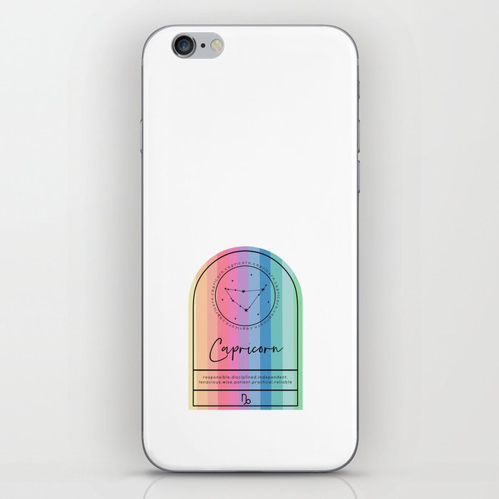 Capricorn Zodiac | Rainbow Stripe iPhone Skin