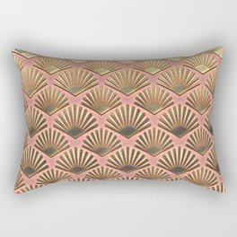 Art Deco Pattern | Gatsby Rose Gold Metallic Rectangular Pillow