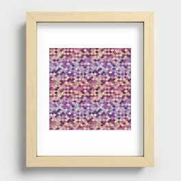 Purple Gold Mermaid Pattern Glam Recessed Framed Print