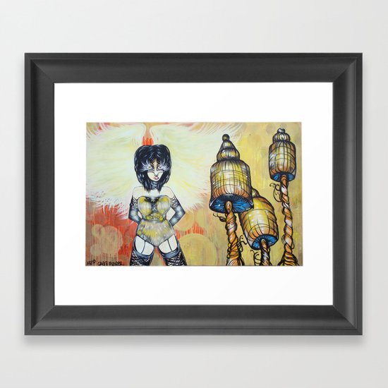 Cage Flower Framed Art Print