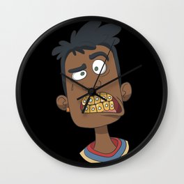 Gangster with gold teeth Wall Clock