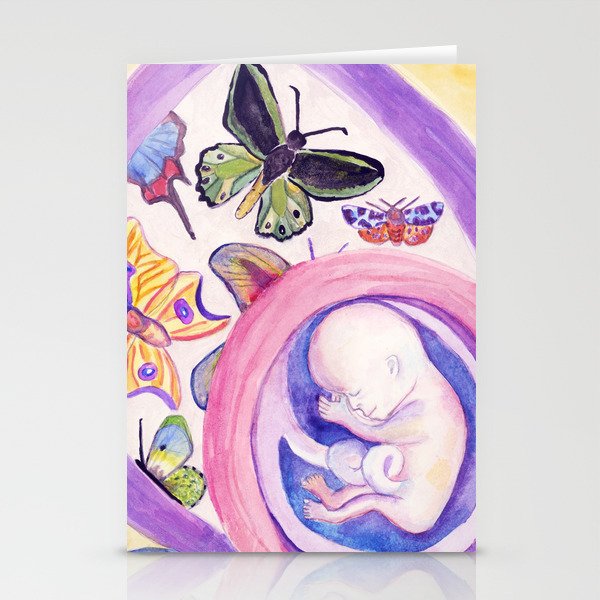 Butterfly Baby Belly - Reflection on Pregnancy Stationery Cards