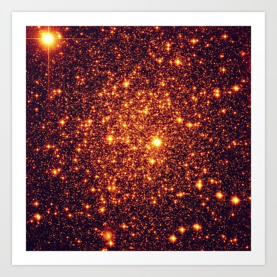 Copper Bronze Glitter Stars Art Print