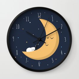 The Cat and the Moon Wall Clock