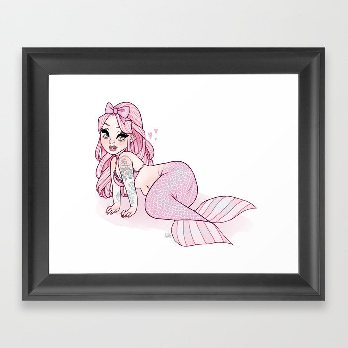 Cute catch Framed Art Print