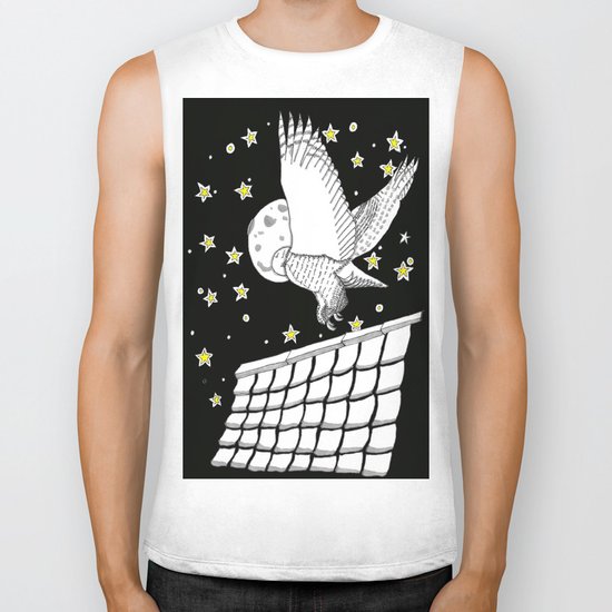 Zentangle Magical Messenger Owl Biker Tank