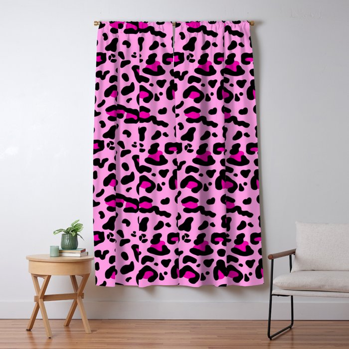 Pink Leopard Print Blackout Curtain By Wellingtonboot Society6