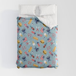 American cookout - blue Duvet Cover