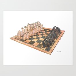 Bunny chess Art Print