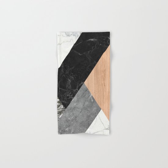 Marble and Wood Abstract Hand & Bath Towel