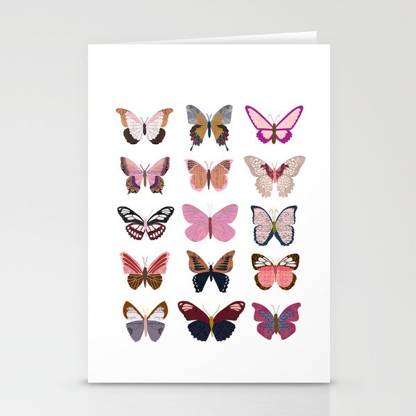 Pink Butterflies Stationery Cards