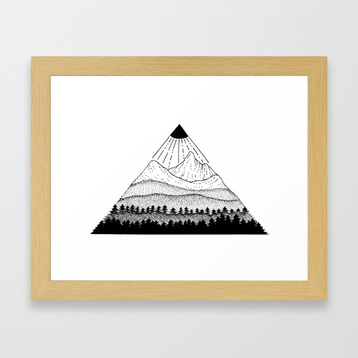 Triangle Mountains Framed Art Print