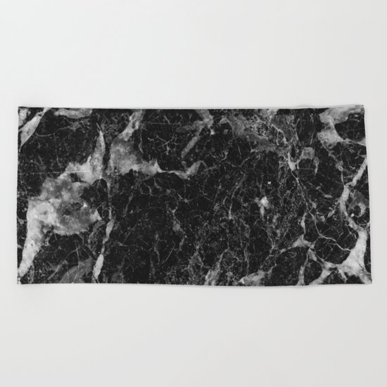 Campari - black marble Beach Towel