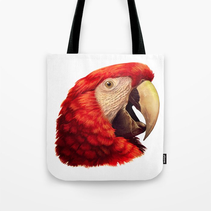 Scarlet Macaw Parrot Realistic Painting Tote Bag By Lifewithbirds