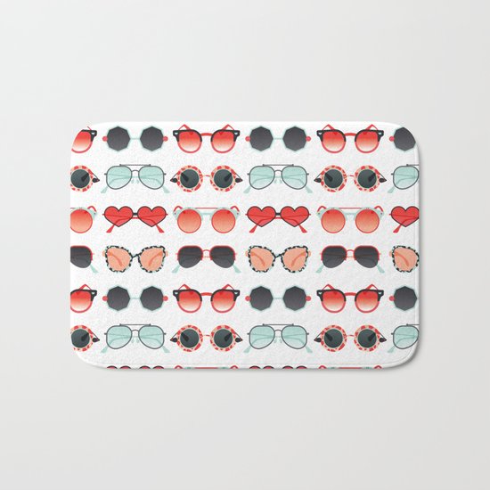 Sunglasses Collection – Red & Mint Palette Bath Mat