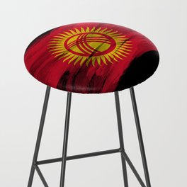 Kyrgyzstan flag brush stroke, national flag Bar Stool