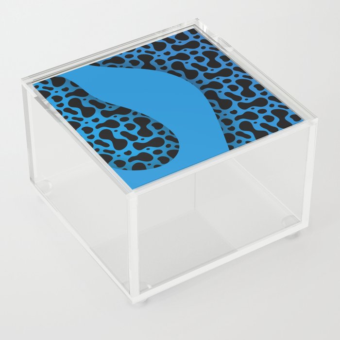 Black & Blue Color Liquid Wavy Design Acrylic Box