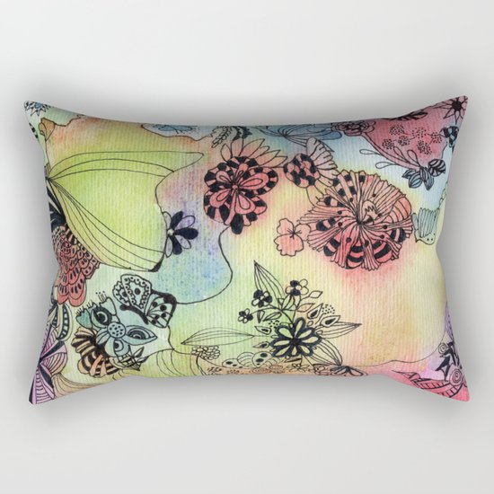 Sweet doodle flowers Rectangular Pillow
