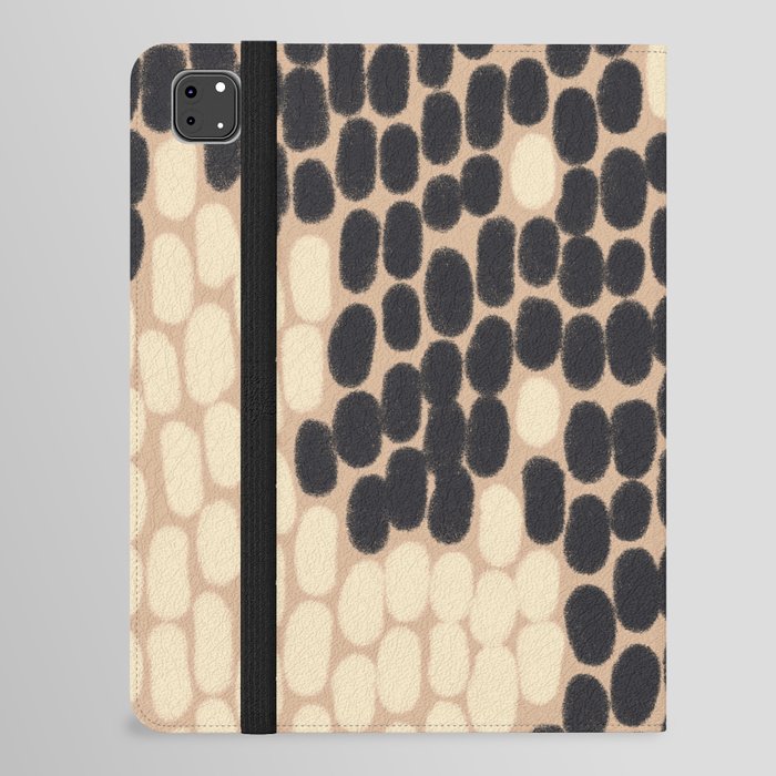 Abstract neutral design in cream, brown and black iPad Folio Case