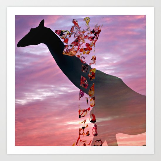 Goodnight Giraffes Art Print