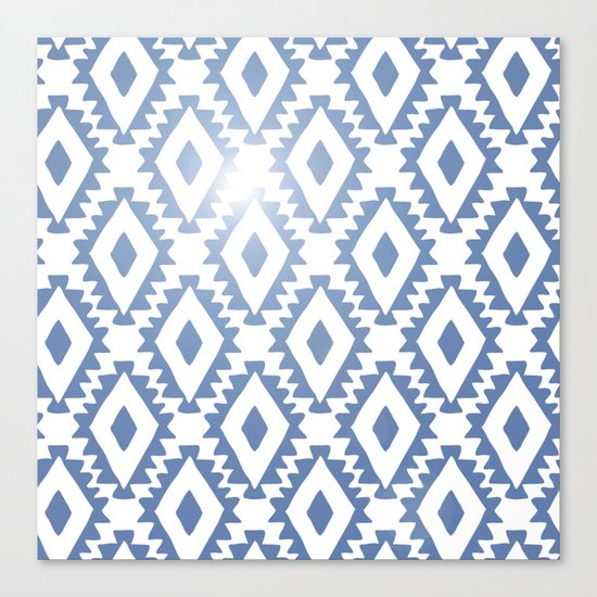 Aztec geometrics - chambray Canvas Print