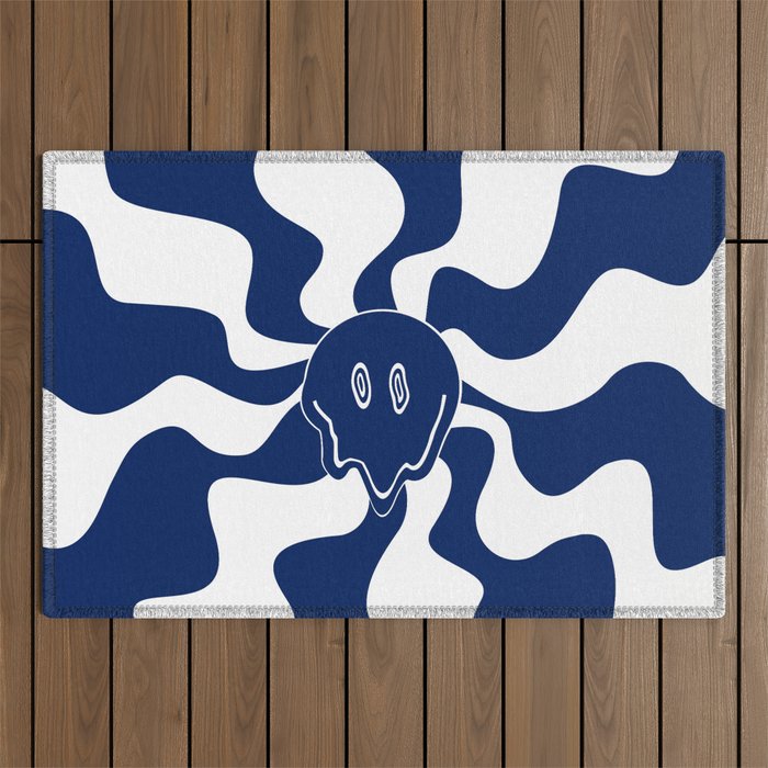 Smile Melt - Blue and White Outdoor Rug