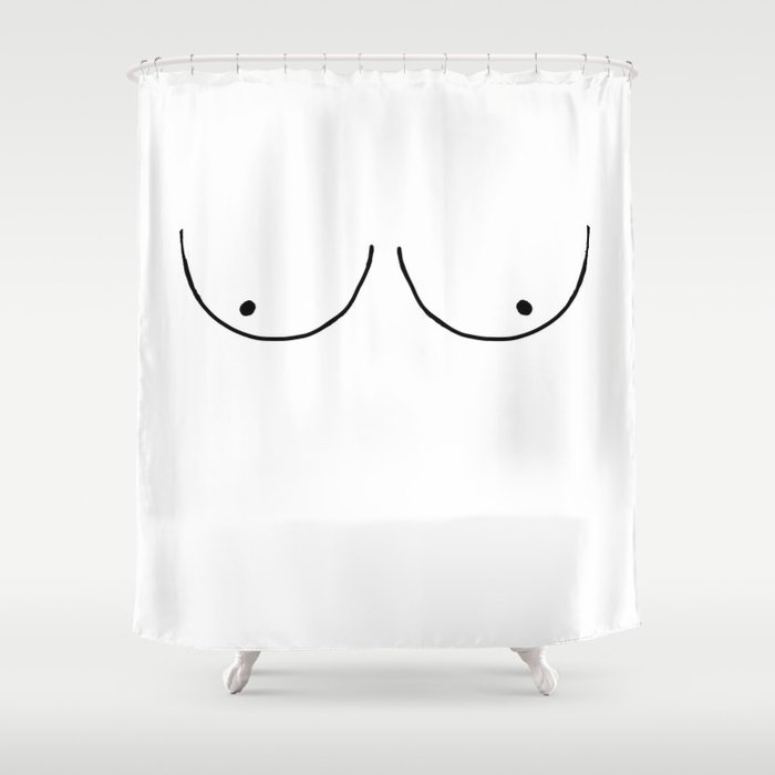 b&w boobs Shower Curtain
