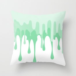 Drip Drip Drip - Sea Green Throw Pillow