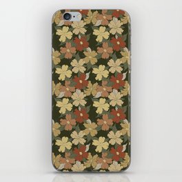 navy green and rust harvest florals dogwood symbolize rebirth and hope iPhone Skin