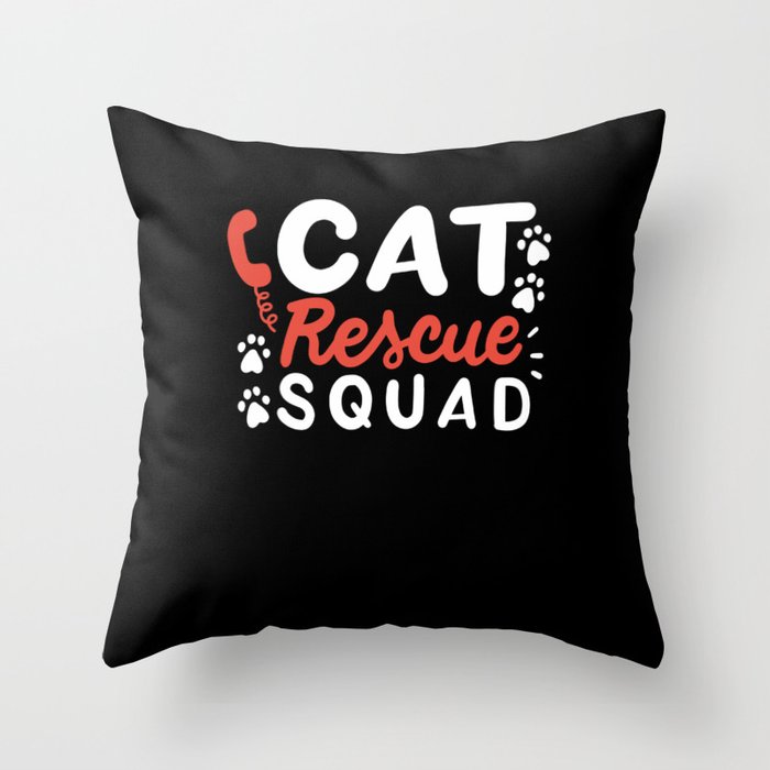 Cat Rescue Squad Throw Pillow