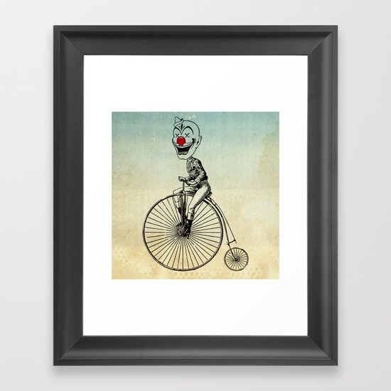 clown on a bike 02 Framed Art Print