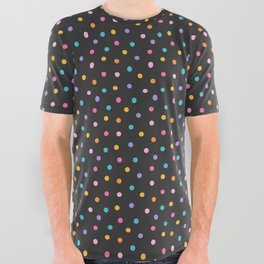 Birthday Confetti on Black All Over Graphic Tee