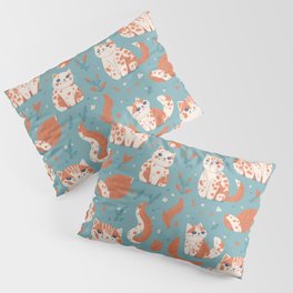Cute little cawai orange cat Pillow Sham