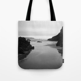 Kynance Cove in Black and White Tote Bag