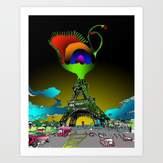 Eiffel Flower Art Print