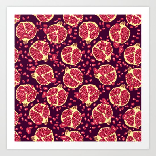 Pomegranate pattern. Art Print