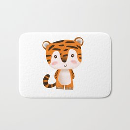 Tiger Bath Mat | Tiger, Animal, Rrr, Safari, Art, Digital, Zoo, Nvshop, Kids, Orange 