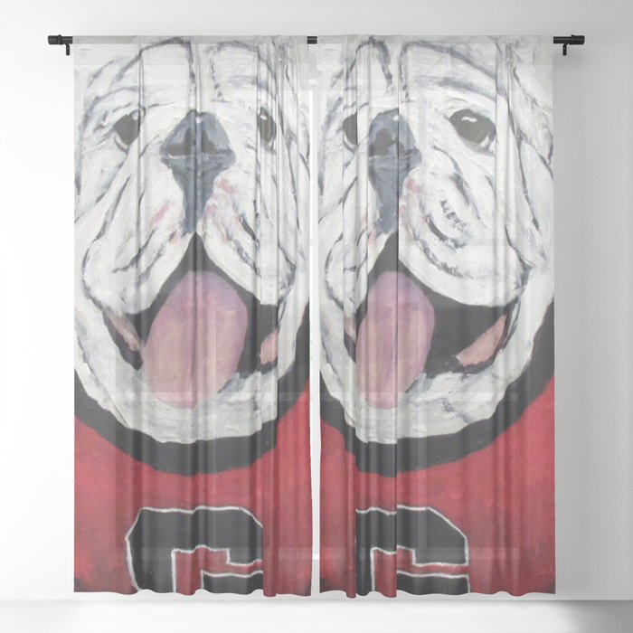 UGA Bulldog Sheer Curtain