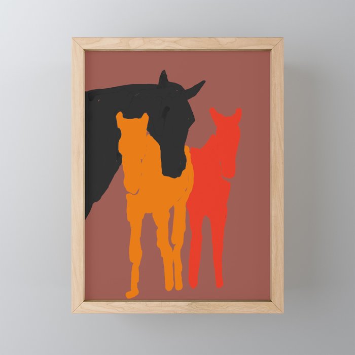 Minimal Horses 3 Framed Mini Art Print