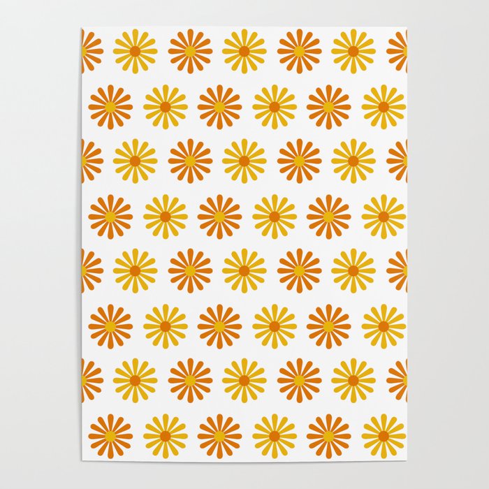 Orange yellow floral design Poster by ARTStudio88design Society6