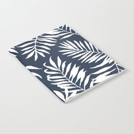 Tropical Palm Leaves - Palm Leaf Pattern - Navy Blue Notebook