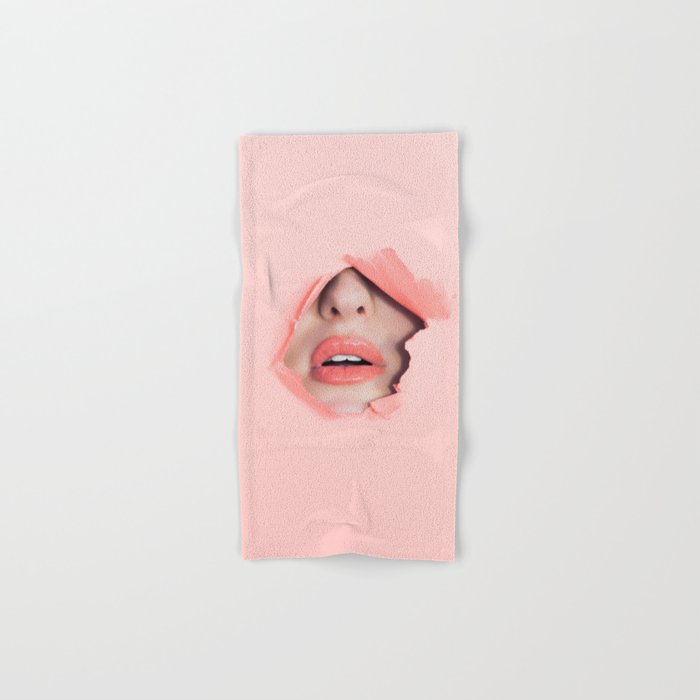 Her lips - coral Hand & Bath Towel
