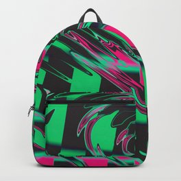 Green Psychedelic Checkered Warp  Backpack