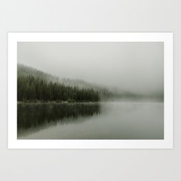 Fog on Bear Lake in Rocky Mountain National Park II Art Print